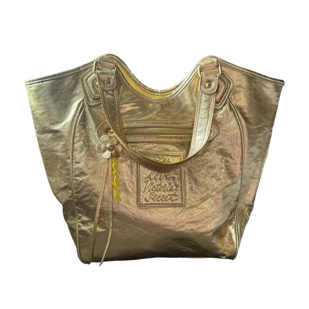 Victoria's Secret Metallic Gold Tote Bag Y2K 
Victoria’s Secret Angels 2.000s - Picture 2 of 14